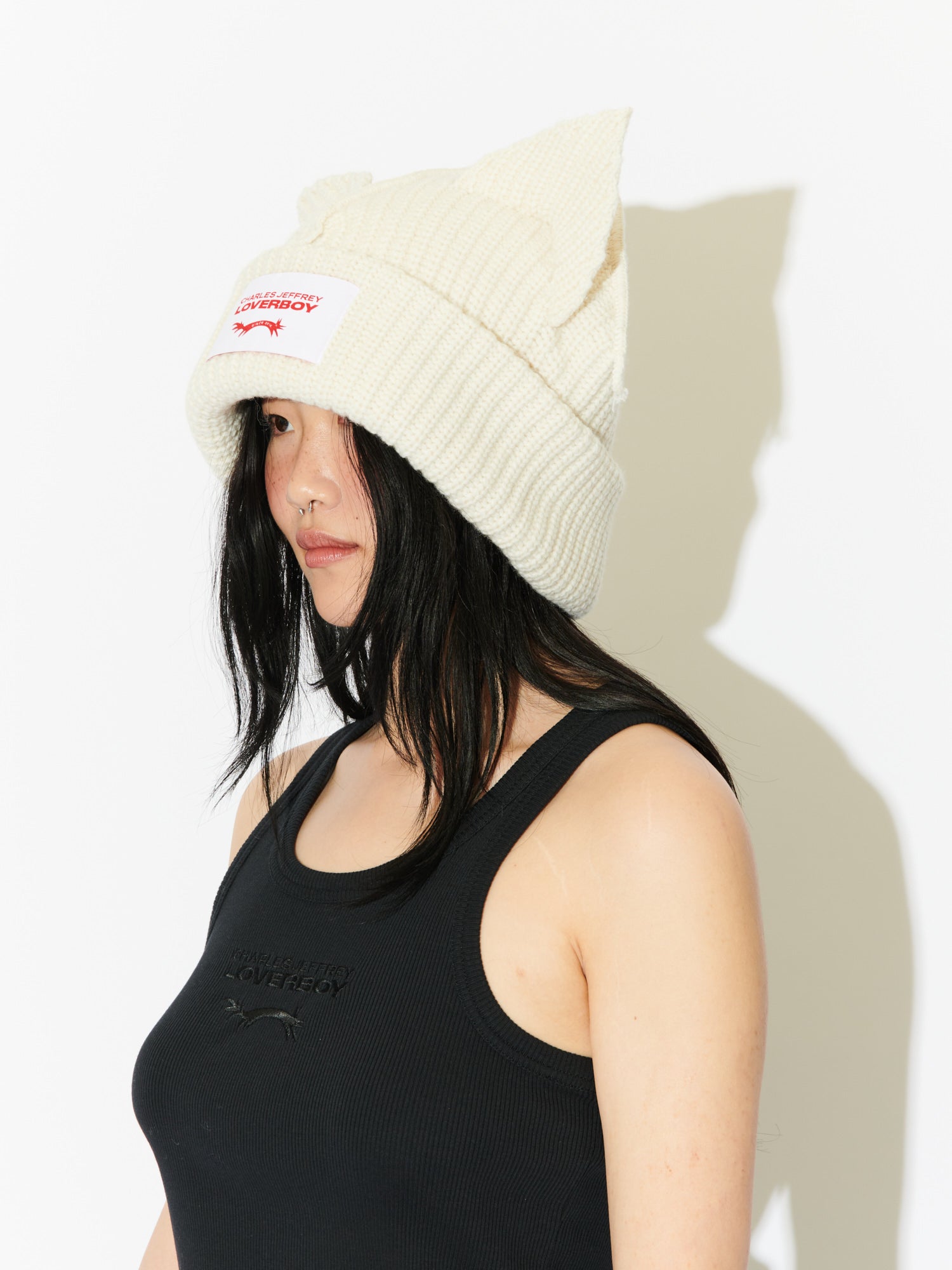 SUPERSIZED CHUNKY EARS BEANIE in ECRU - Image 4