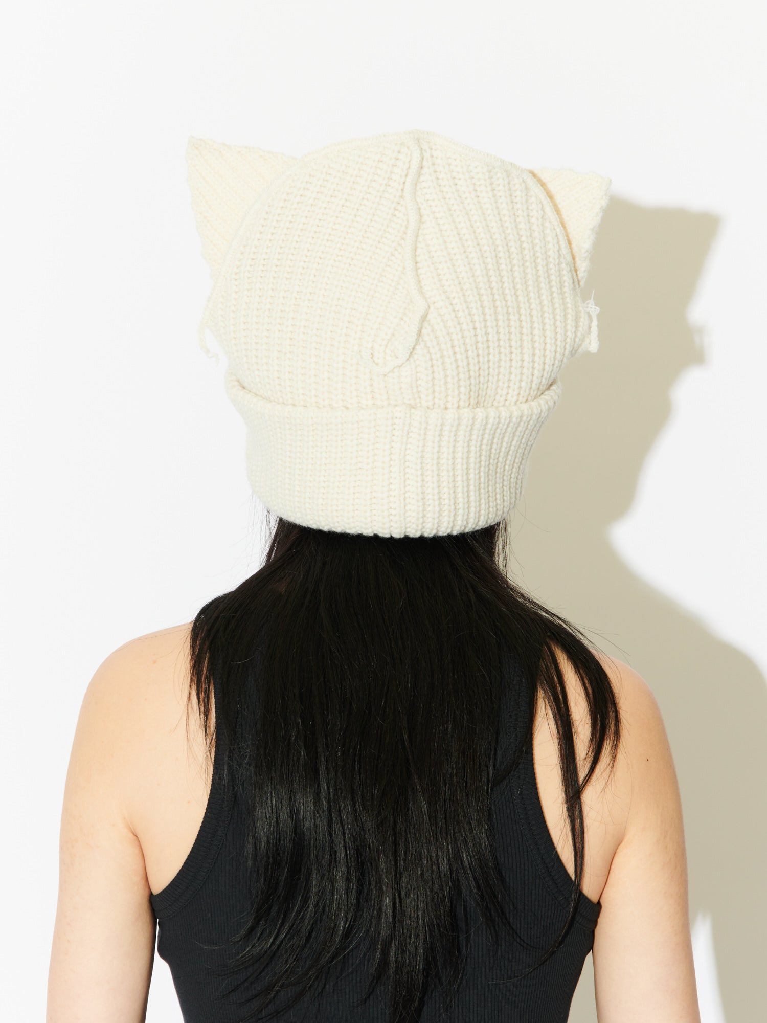 SUPERSIZED CHUNKY EARS BEANIE in ECRU - Image 5