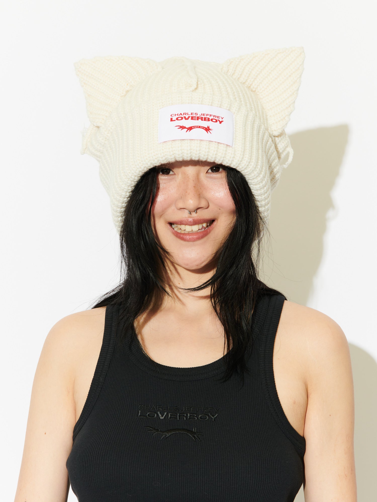 SUPERSIZED CHUNKY EARS BEANIE in ECRU - Image 3