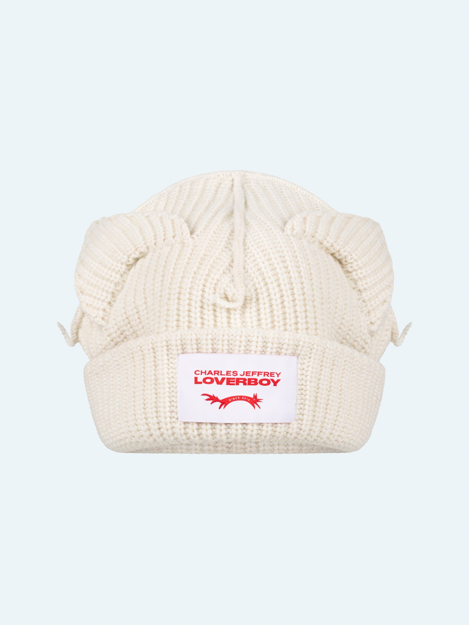 SUPERSIZED CHUNKY EARS BEANIE in ECRU