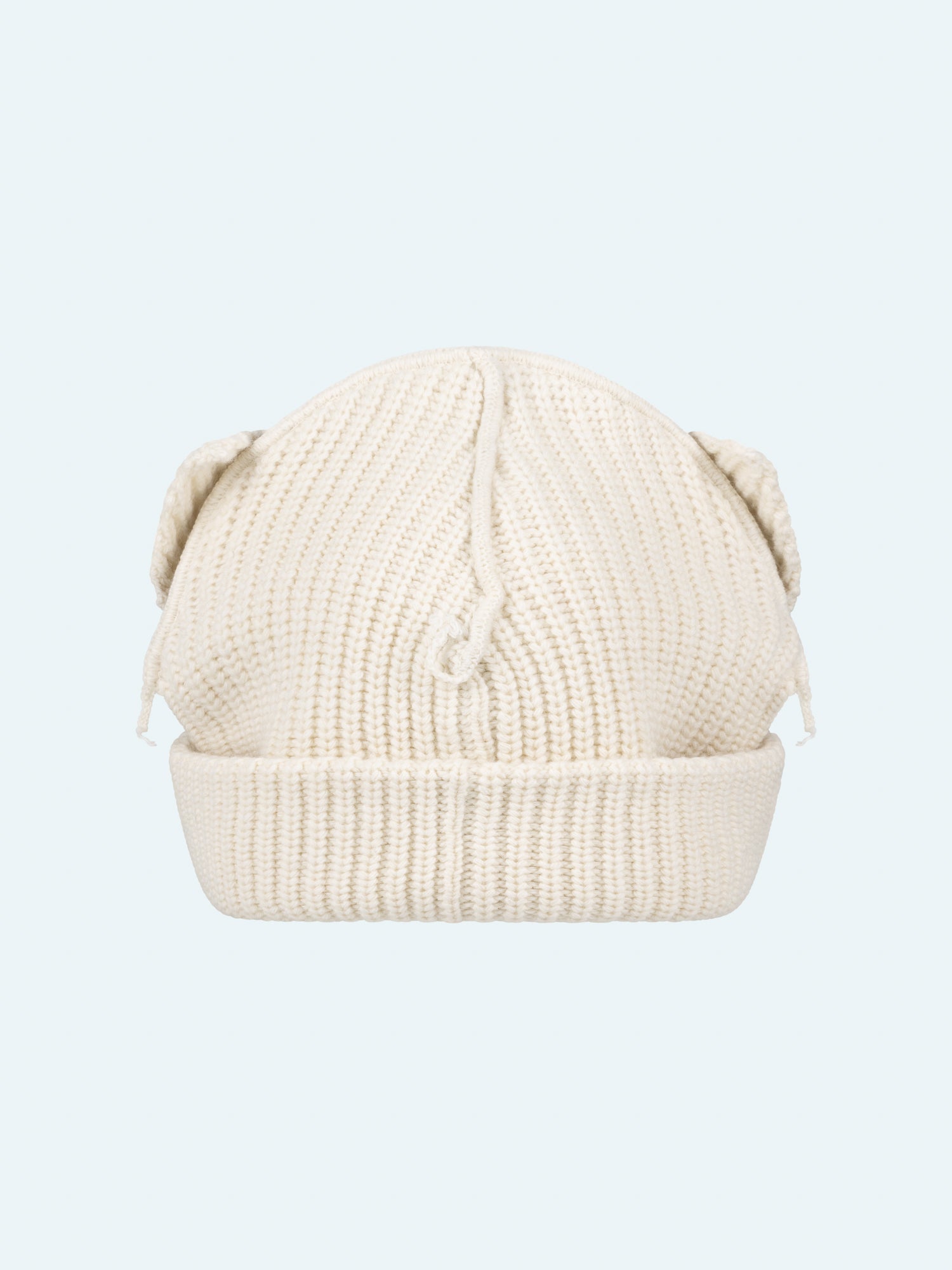 SUPERSIZED CHUNKY EARS BEANIE in ECRU - Image 2