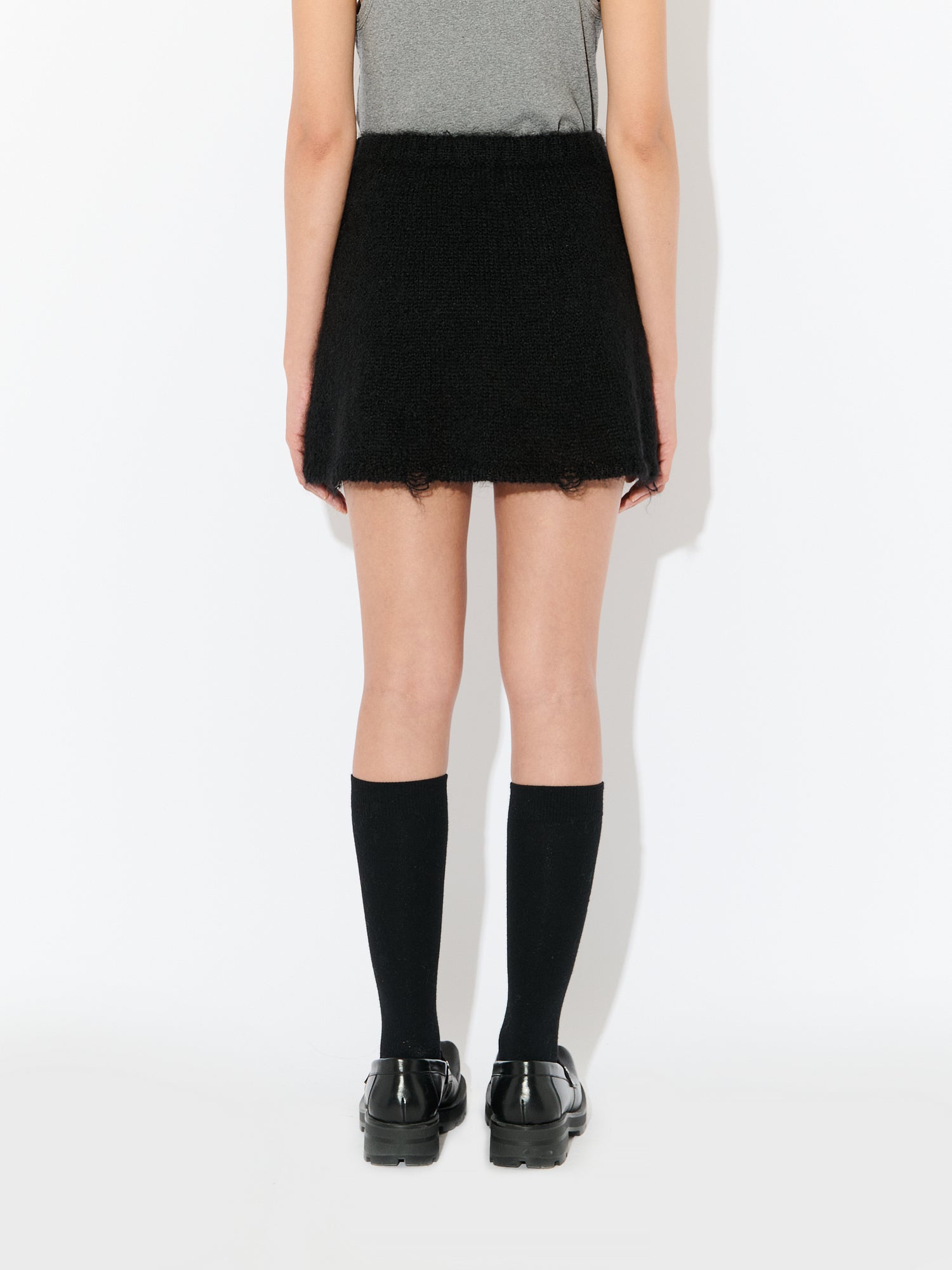 KNITTED MINI SKIRT in BLACK - Image 2