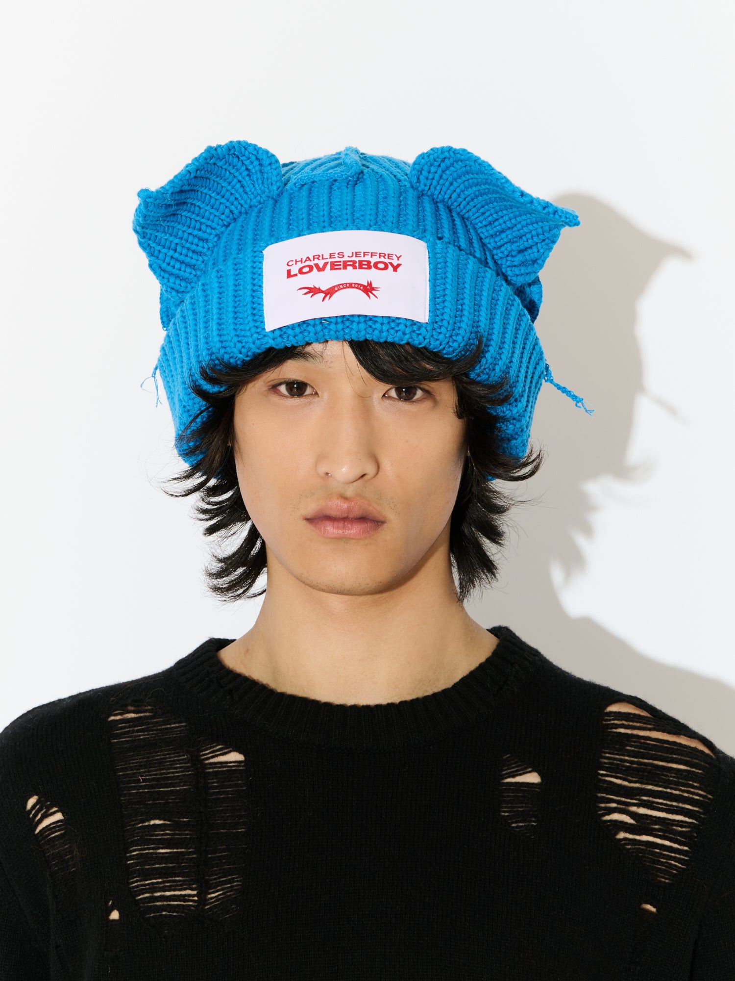 CHUNKY EARS BEANIE in LIGHT BLUE - Image 3