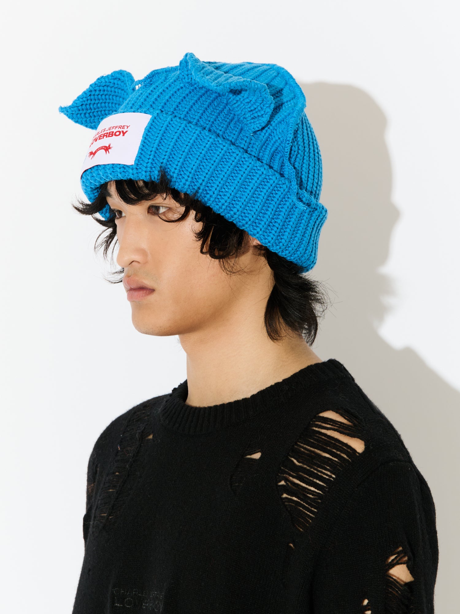 CHUNKY EARS BEANIE in LIGHT BLUE - Image 4