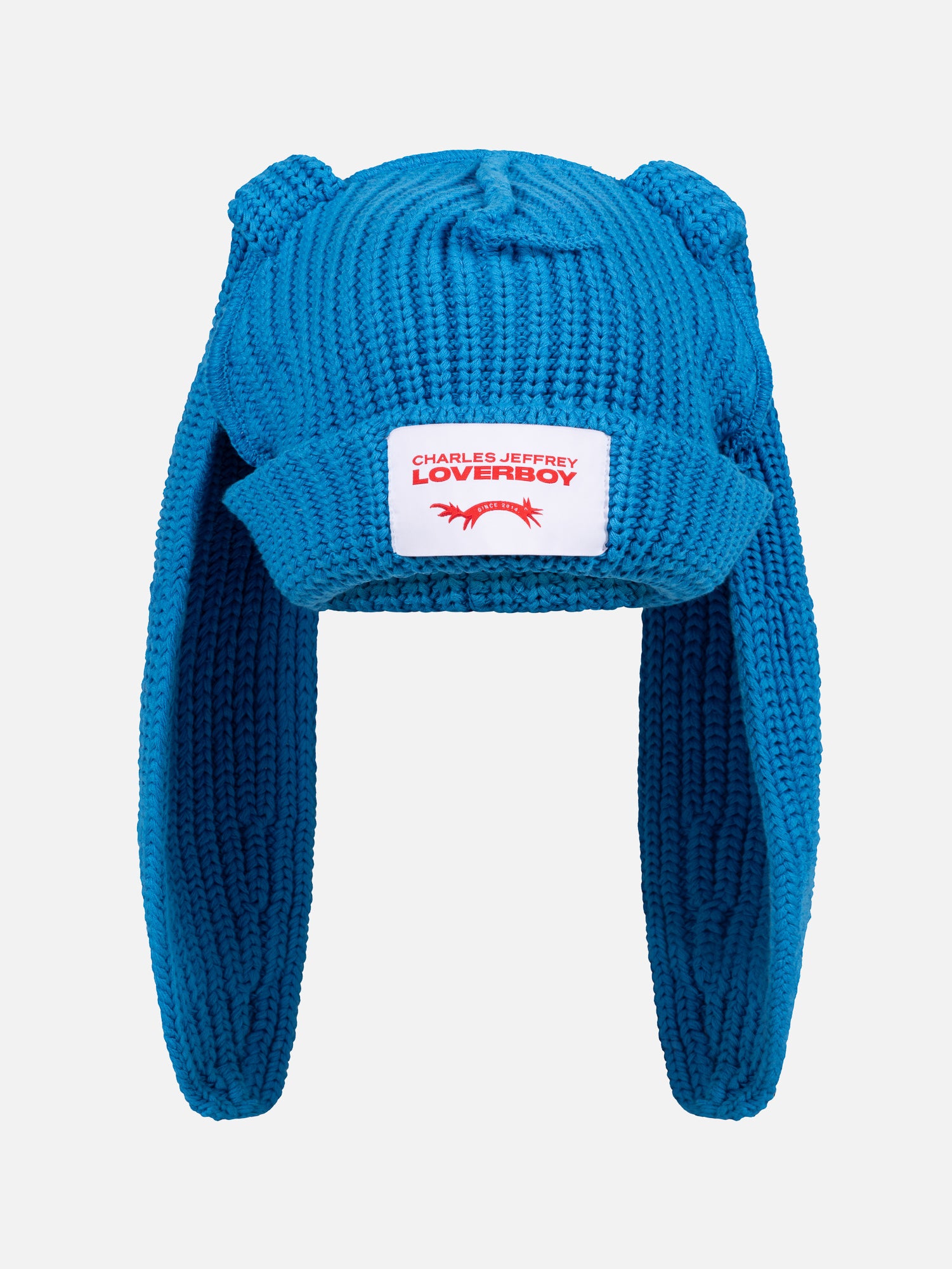 CHUNKY RABBIT BEANIE in LIGHT BLUE