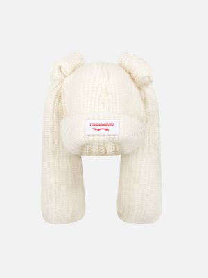 ARTISANAL SUPERSIZED RABBIT BEANIE in ECRU