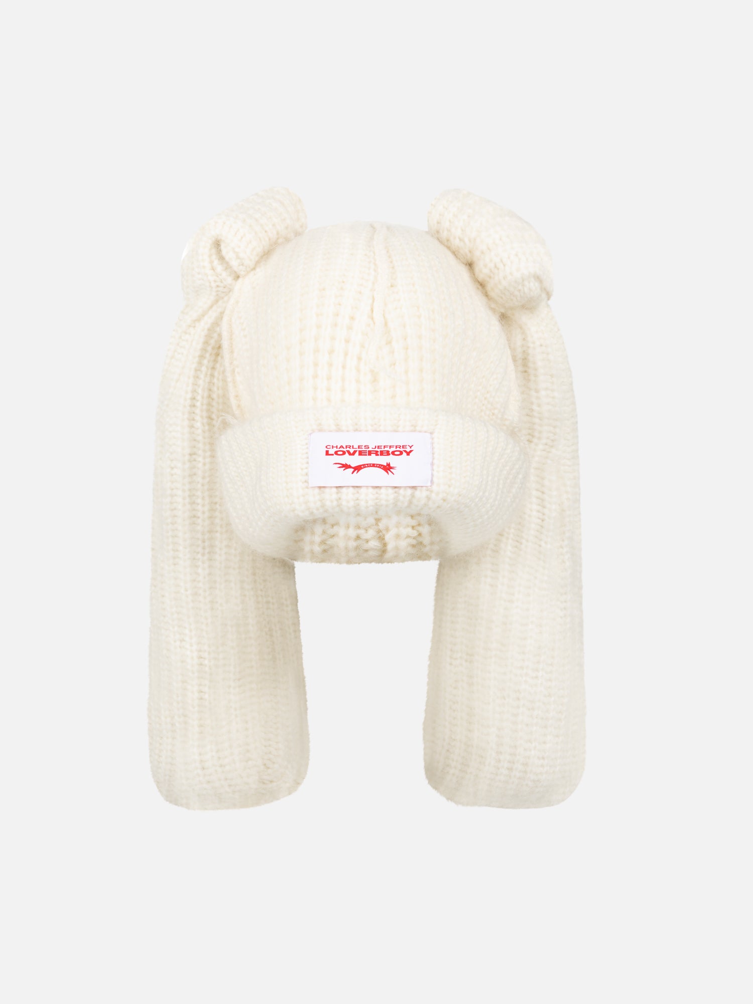 ARTISANAL SUPERSIZED RABBIT BEANIE in ECRU