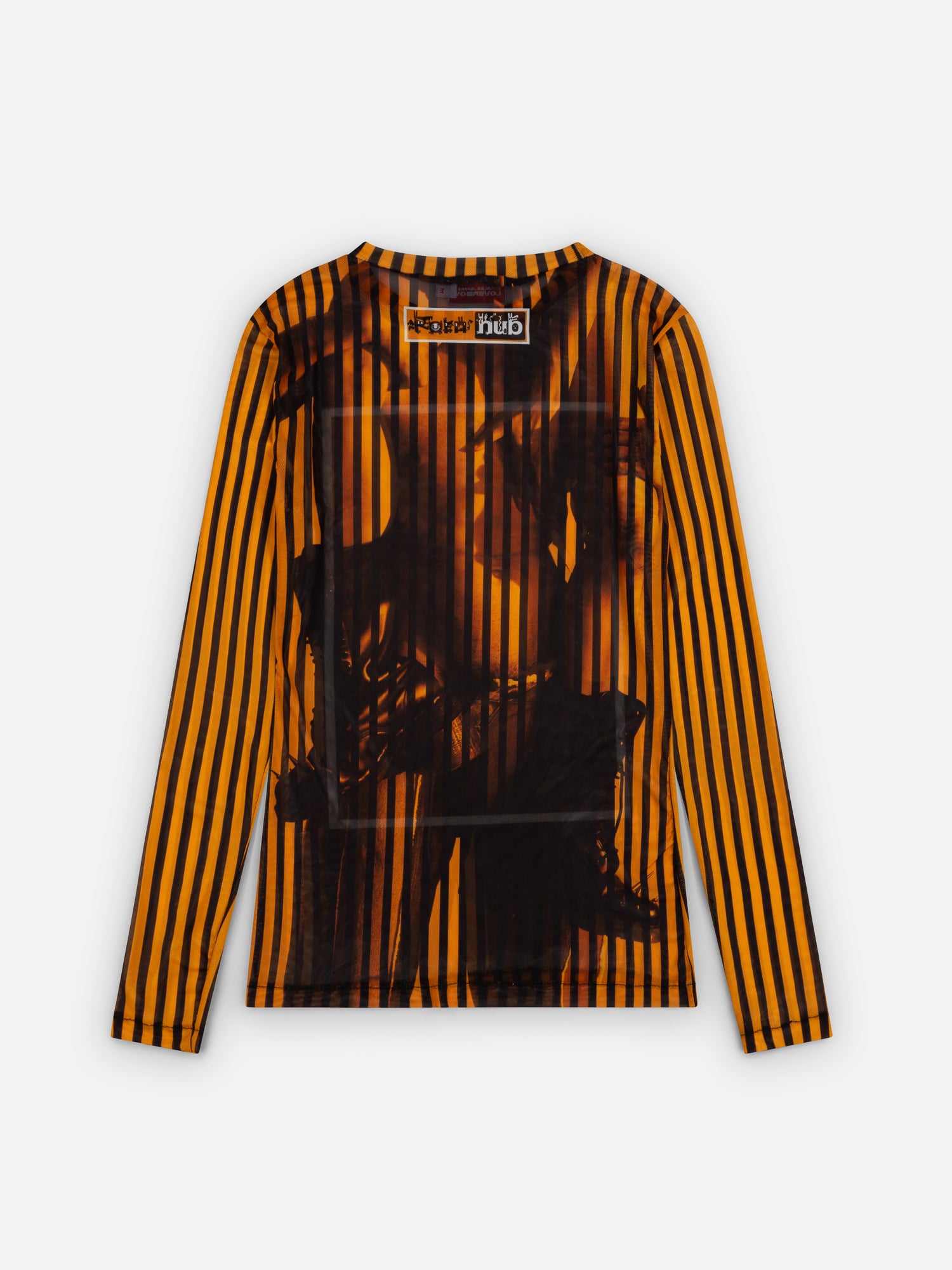 POWERMESH LONG SLEEVE TEE in ORANGE BLACK - Image 9