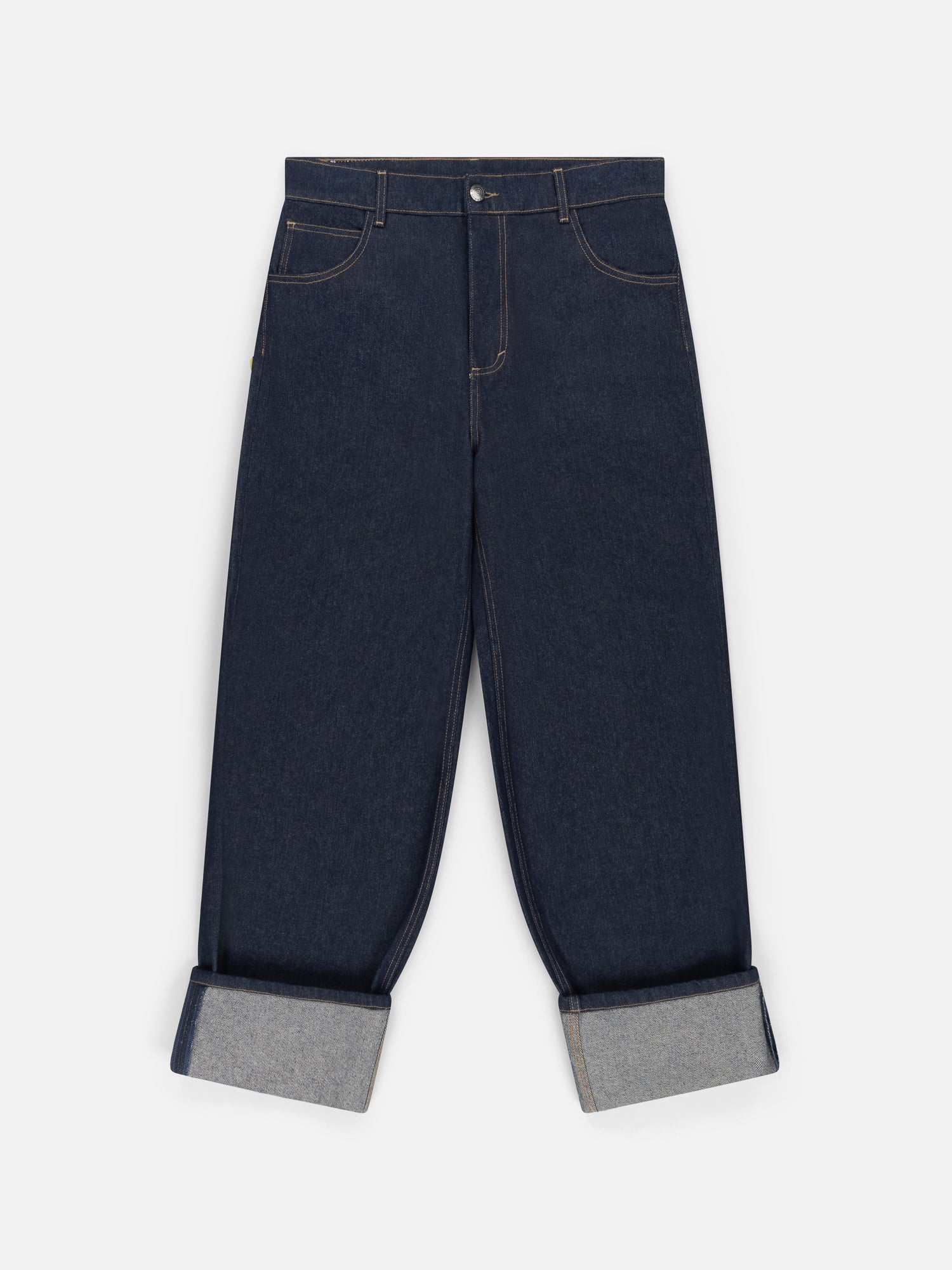 LOOSE FIT JEAN WITH KNITTED POCKET in INDIGO DENIM - Image 4