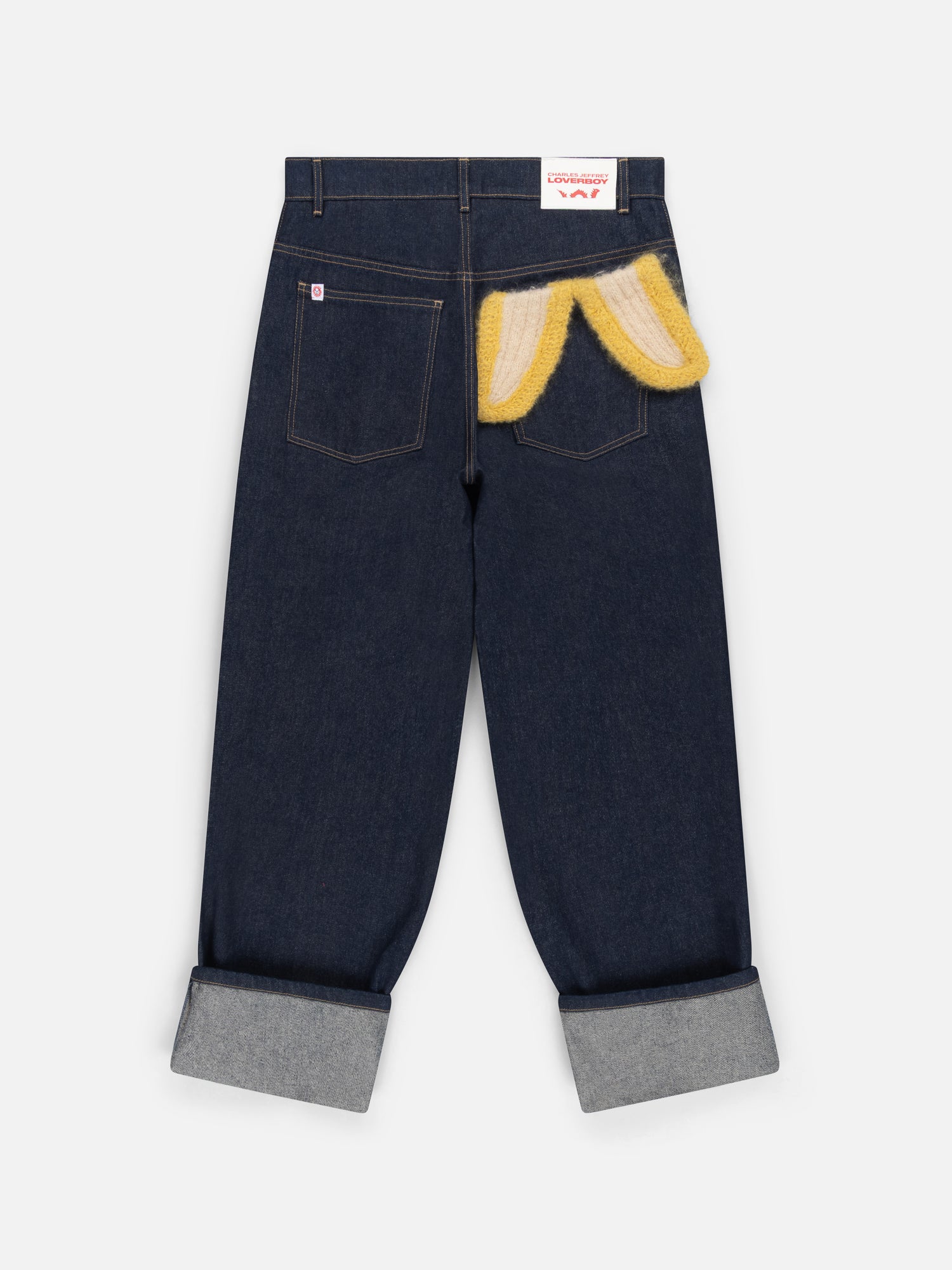 LOOSE FIT JEAN WITH KNITTED POCKET in INDIGO DENIM - Image 5
