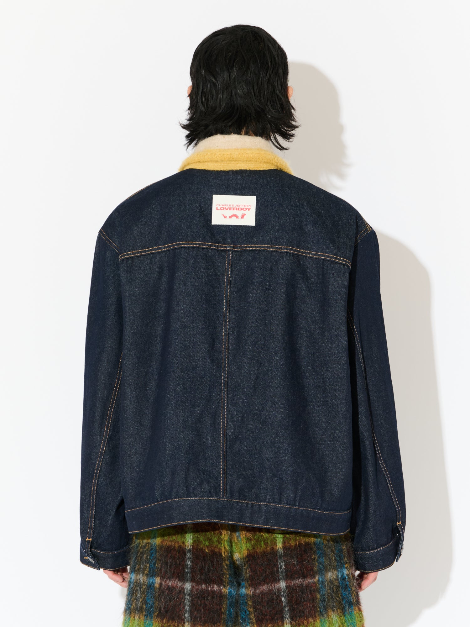 DENIM JACKET WITH KNITTED COLLAR in INDIGO DENIM - Image 2