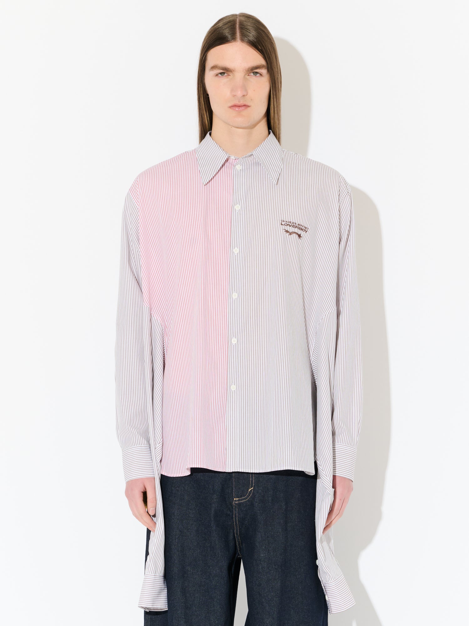 HUG SHIRT in KHAKI RED STRIPE - Image 3