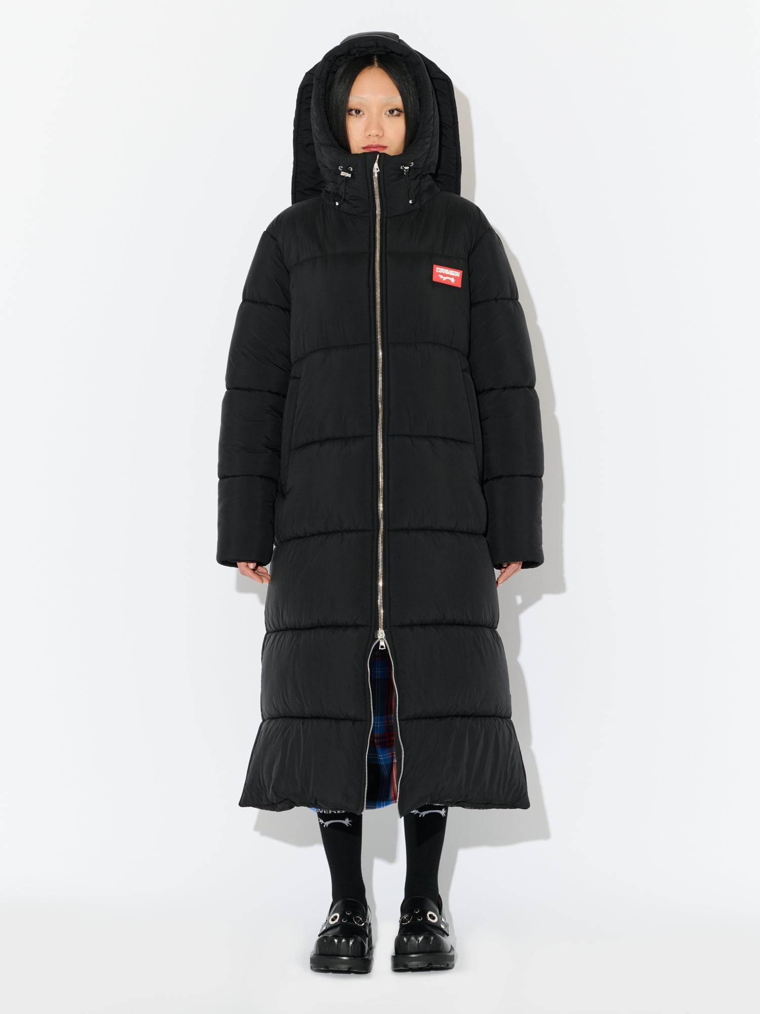 LONG BUNNY PUFFER JACKET in BLACK - Image 4