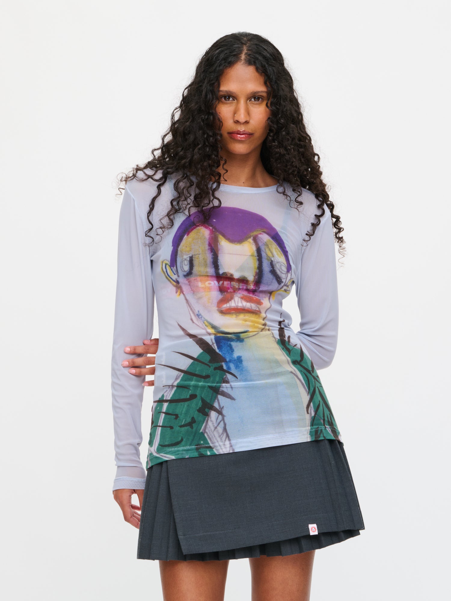 POWERMESH LONG SLEEVE TEE in BABY BLUE - Image 4