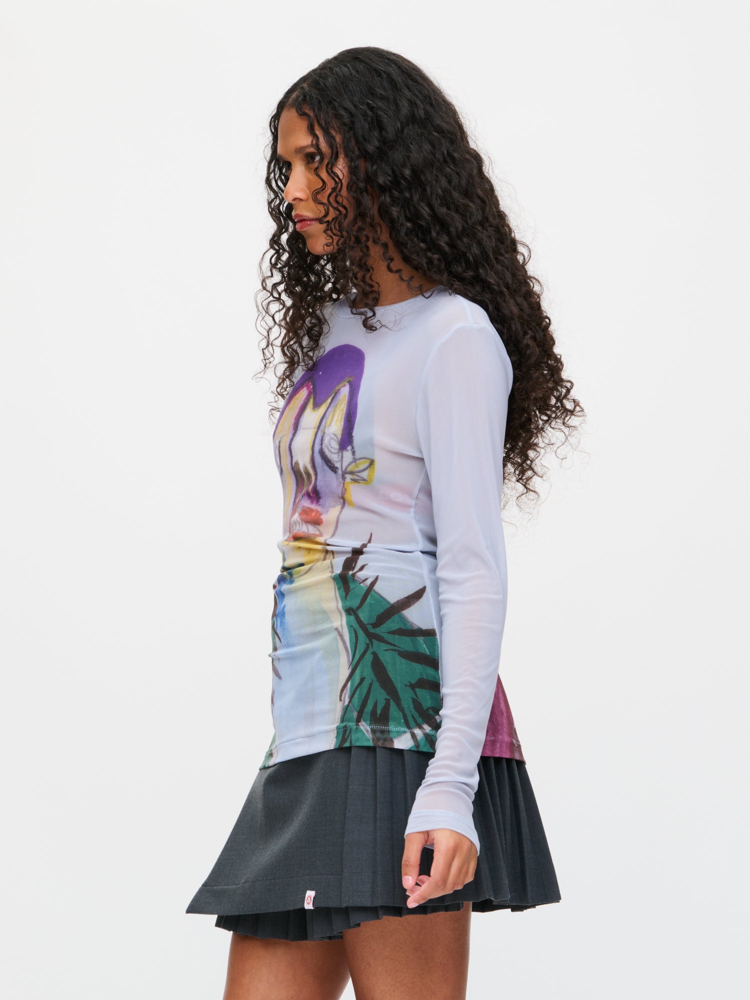 POWERMESH LONG SLEEVE TEE in BABY BLUE - Image 5