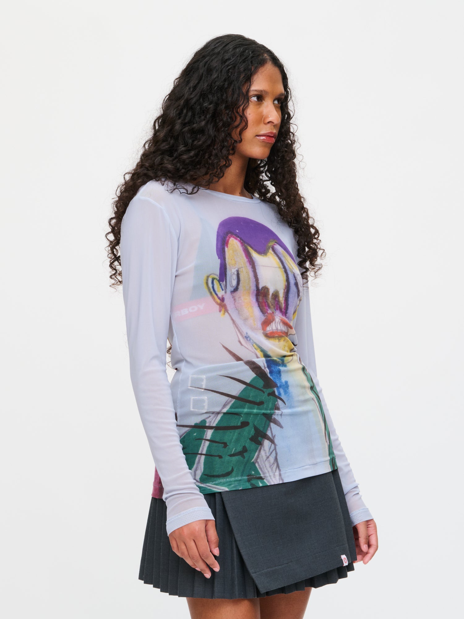 POWERMESH LONG SLEEVE TEE in BABY BLUE - Image 6