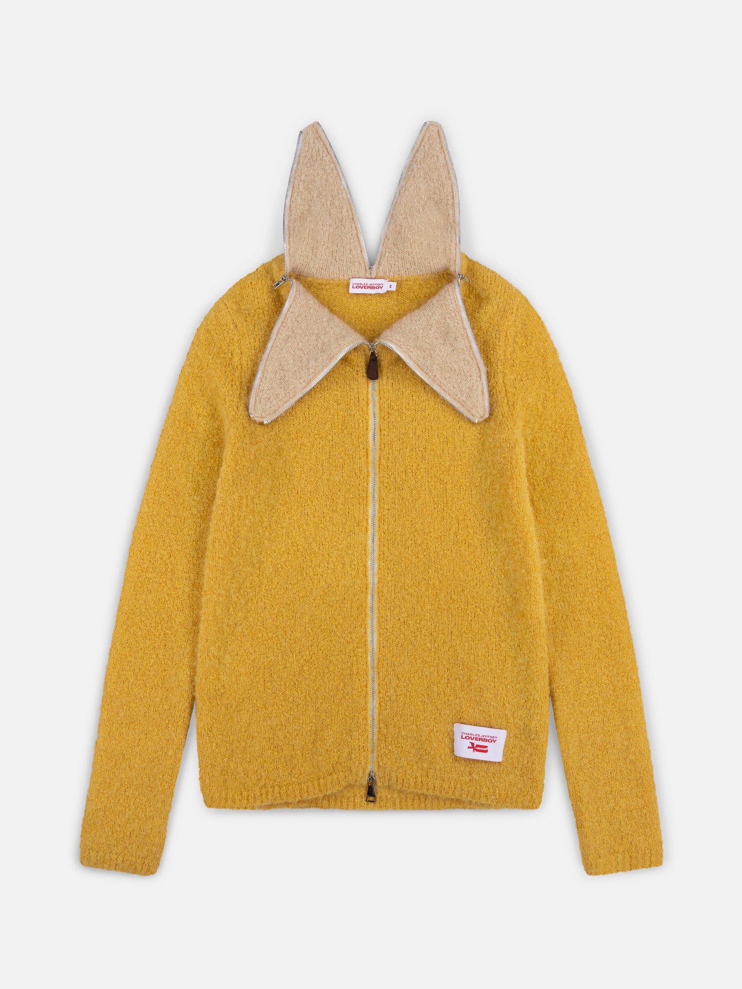 MOHAIR BANANA ZIP JUMPER in YELLOW ECRU - Image 5